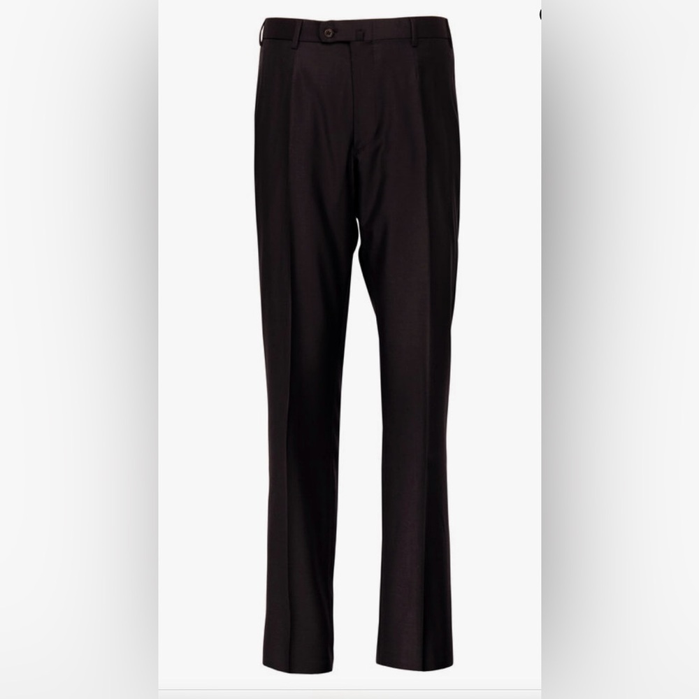 ISAIA Super Wool Flat Front Aquaspider Trouser In Chocolate Size 38 $595